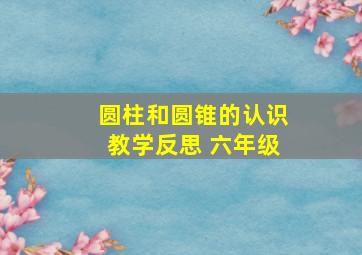 圆柱和圆锥的认识教学反思 六年级